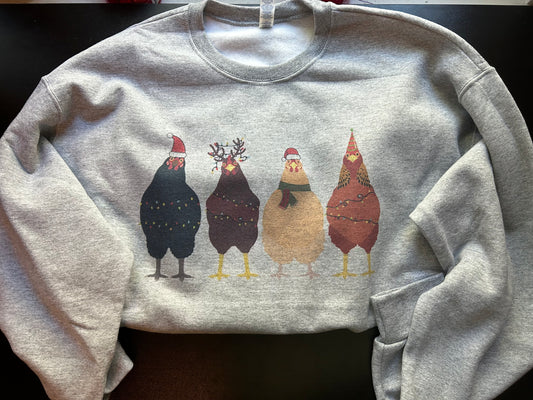 Christmas chicken sweatshirt