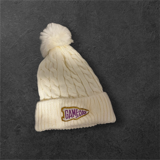 Purple and Gold Game Day Knit Hats